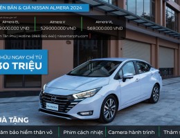 Sở hữu ngay Nissan Almera 2024 chỉ từ 130 triệu đồng - Cùng nhiều quà tặng phụ kiện bảo hiểm lên đến 15 triệu đồng